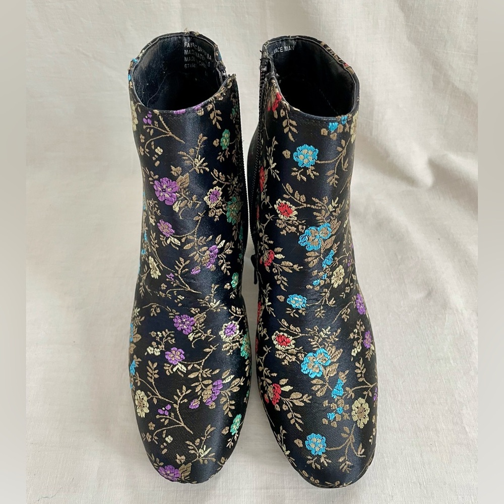 Diba Satin Brocade Heeled Bootie sz 6 - Picture 3 of 8
